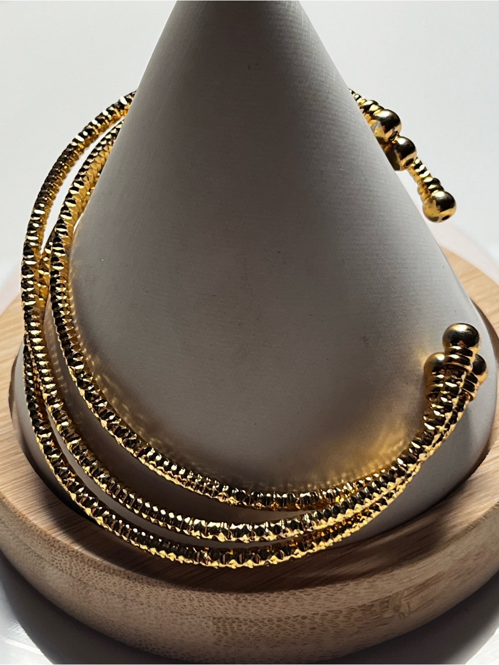 3 Gold-Tone Skinny Cuff Bracelets